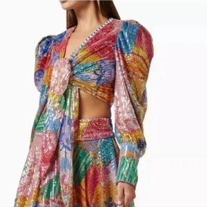 Nwt CeliaB Multicolor Sequin Fuji top xs